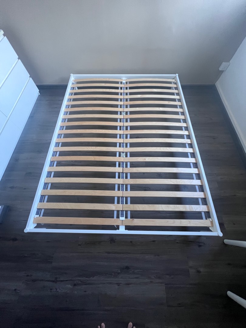 Ikea Queen Bed frame with Slated bed base, Furniture & Home Living