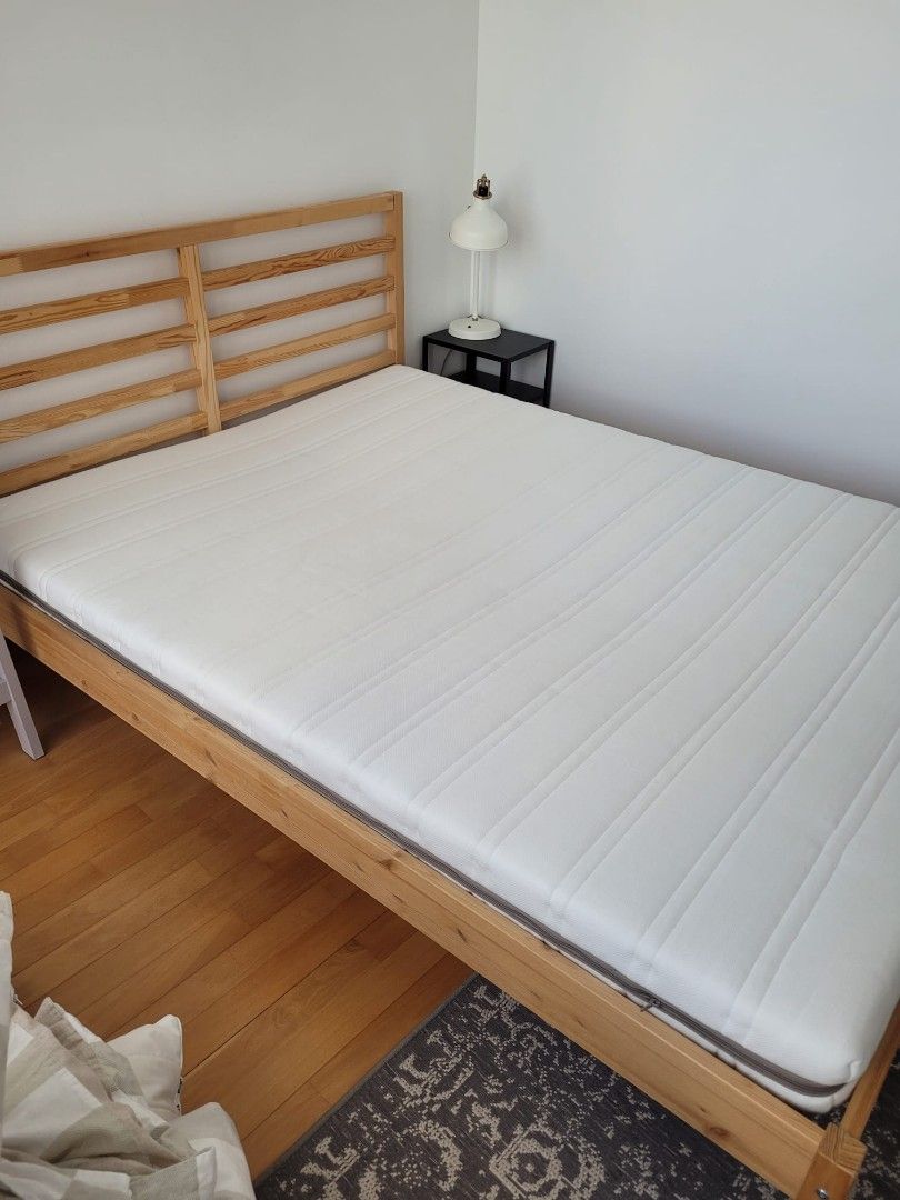 IKEA Tarva Bed Frame & Malvik Mattress, Furniture & Home Living, Furniture, Bed Frames