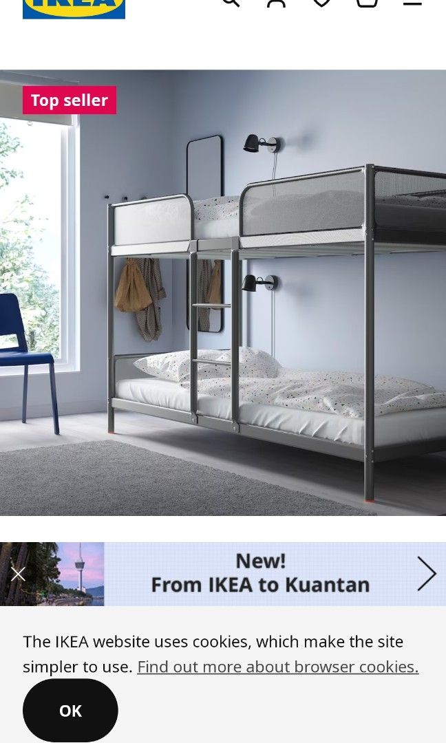 Ikea TUffing bunk bed, Furniture & Home Living, Furniture, Bed Frames