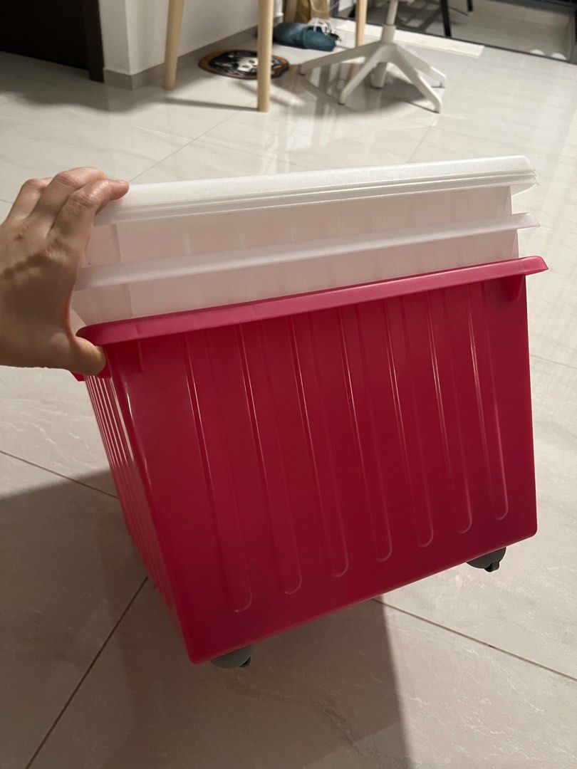 IKEA Vessla Storage Box with lid 18 for 3, Furniture & Home Living