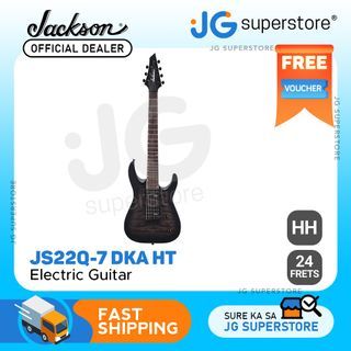 Jackson JS22Q-7 Dinky Arch Top DKA HT Electric Guitar HH with 24 Frets 7 Strings Extended Range, Compound Fingerboard (Black Burst) | JG Superstore