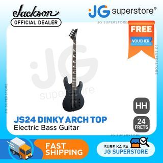 Jackson JS2 Concert Electric Bass Guitar HH with Blend Control, Dual Humbucking Pickups, Gloss Finish (Satin Black) | JG Superstore