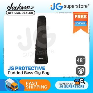 Jackson JS Bass Gig Bag Durable Guitar Soft Case with Padding for Gigs, Concerts, Outdoor Travel (Black) | JG Superstore