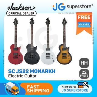 Jackson SC JS22 Monarkh Electric Guitar HH with 22 Frets, Compound Amaranth Fingerboard, Adjustable Bridge (Red Stain, Satin Black, Snow White, T. Sunburst) | JG Superstore