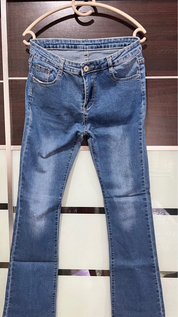Jeans Flare bootcuts in Denim Blur, Men's Fashion, Bottoms, Jeans