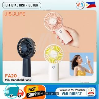 Jisulife FA20 Rechargeable Mini Handheld Fan Stand Fan with Lanyard Type-c Fast Charging 3speed Gift ( Available in WHITE, PINK & GREEN ) - VMI Direct
