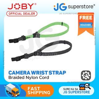 JOBY Camera Wrist Strap Braided Nylon Cord with Adjustable Lock Stopper for DSLR / Mirrorless (Charcoal, Green) | 1271, 1274 | JG Superstore