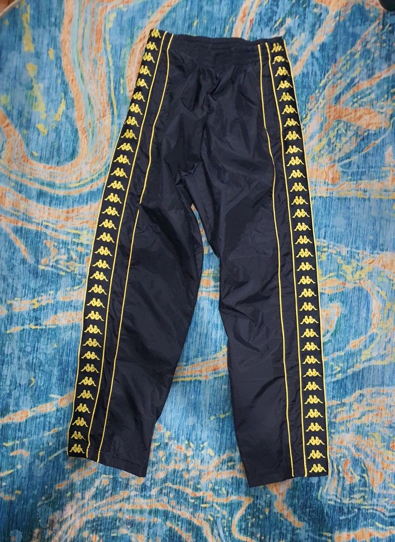 Kappa White Track Pants Iconic Side Tape