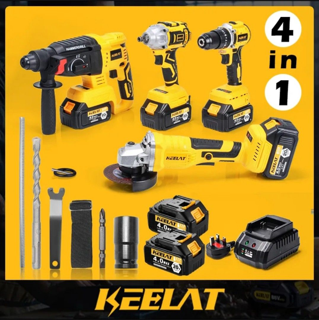 Keelat Cordless Drill Set, Furniture & Home Living, Home Improvement