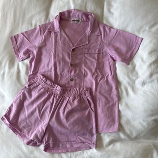 Lilac Linen Polo and Shorts Coords