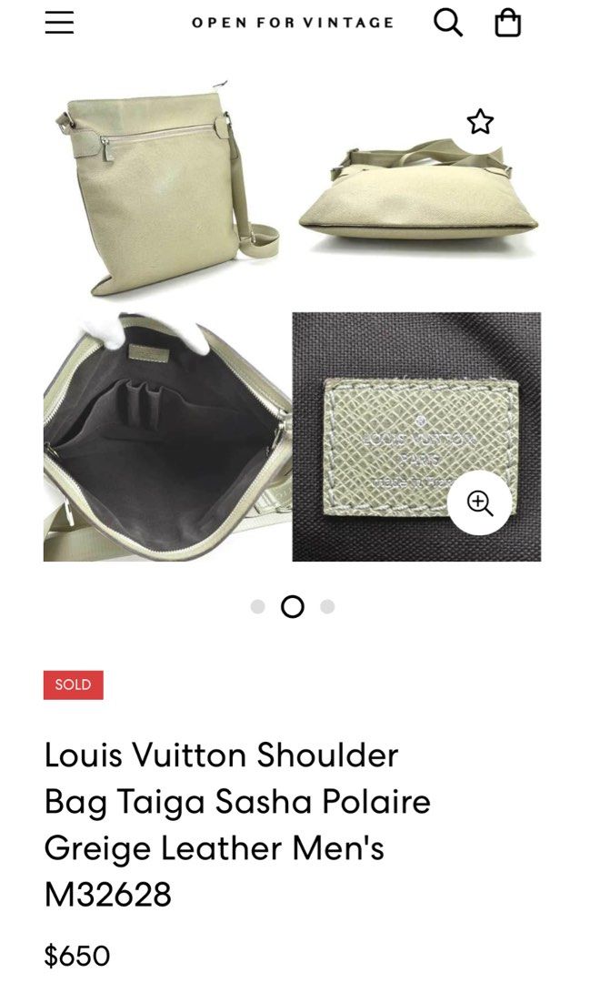 Louis Vuitton LV Vintage Classic Taiga Leather Sasha Polaire Greige Men's  Women's Messenger/Crossbody/Sling/Shoulder/Office/Work/Document/Ipad Bags,  Luxury, Bags & Wallets on Carousell
