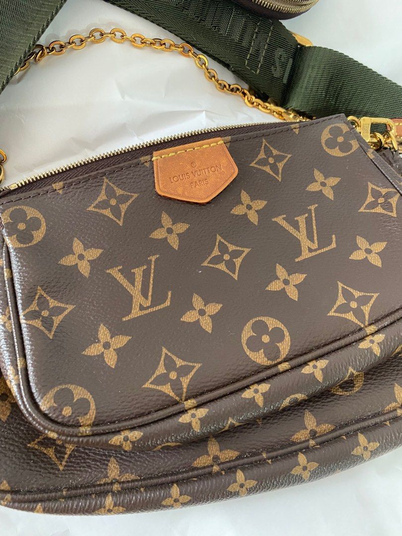 Authentic Louis Vuitton Multi Pochette Accessoires Monogram Khaki M44813,  Luxury, Bags & Wallets on Carousell