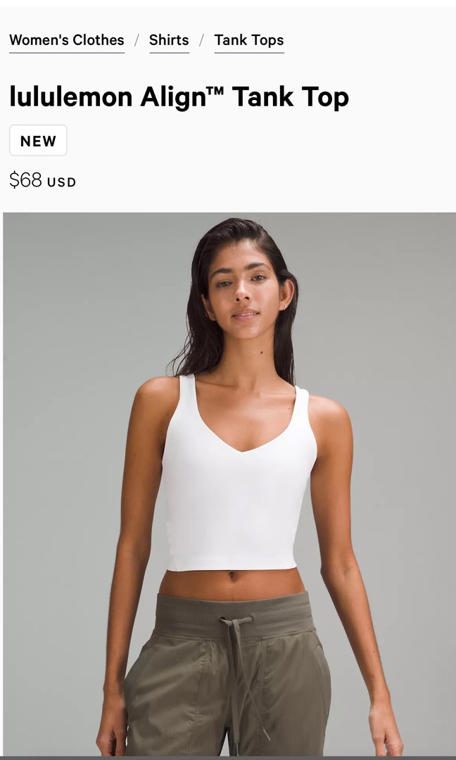 lululemon align tank top - white