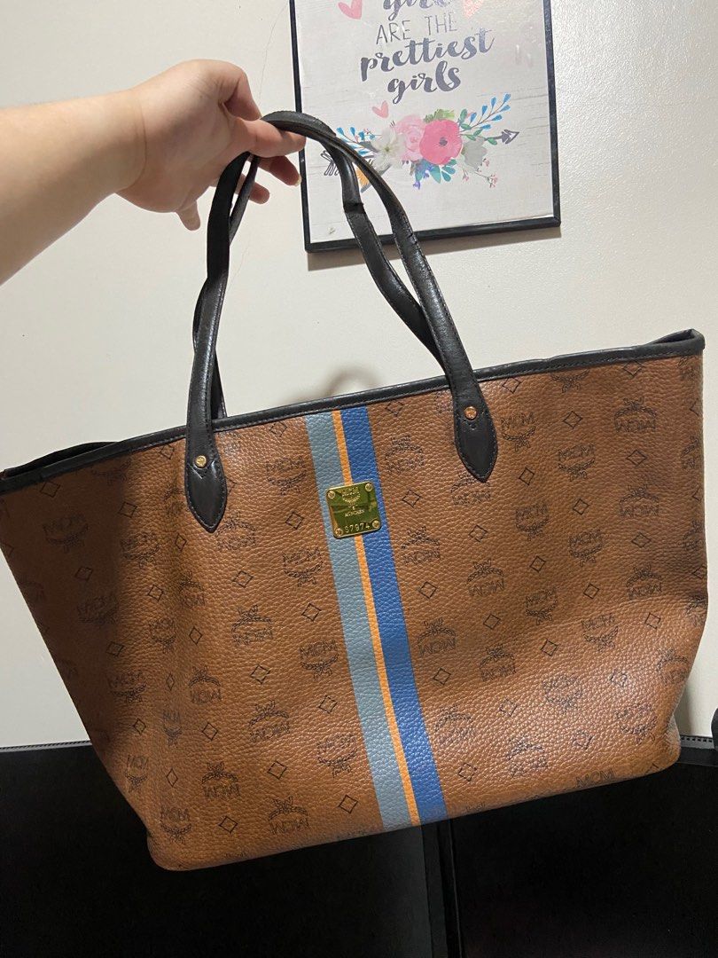 Mcm tote with zipper online