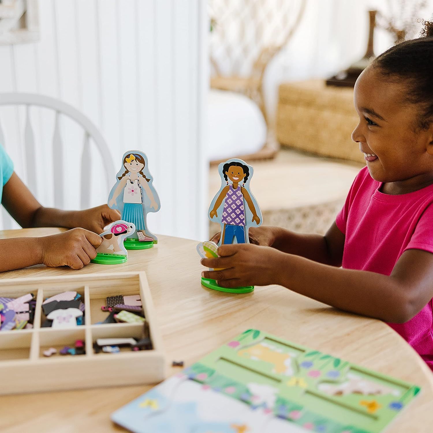 Melissa Doug Best Friends Magnetic Dress Up Wooden Dolls Pretend Play Set 78 pcs Hobbies Toys Toys Games on Carousell