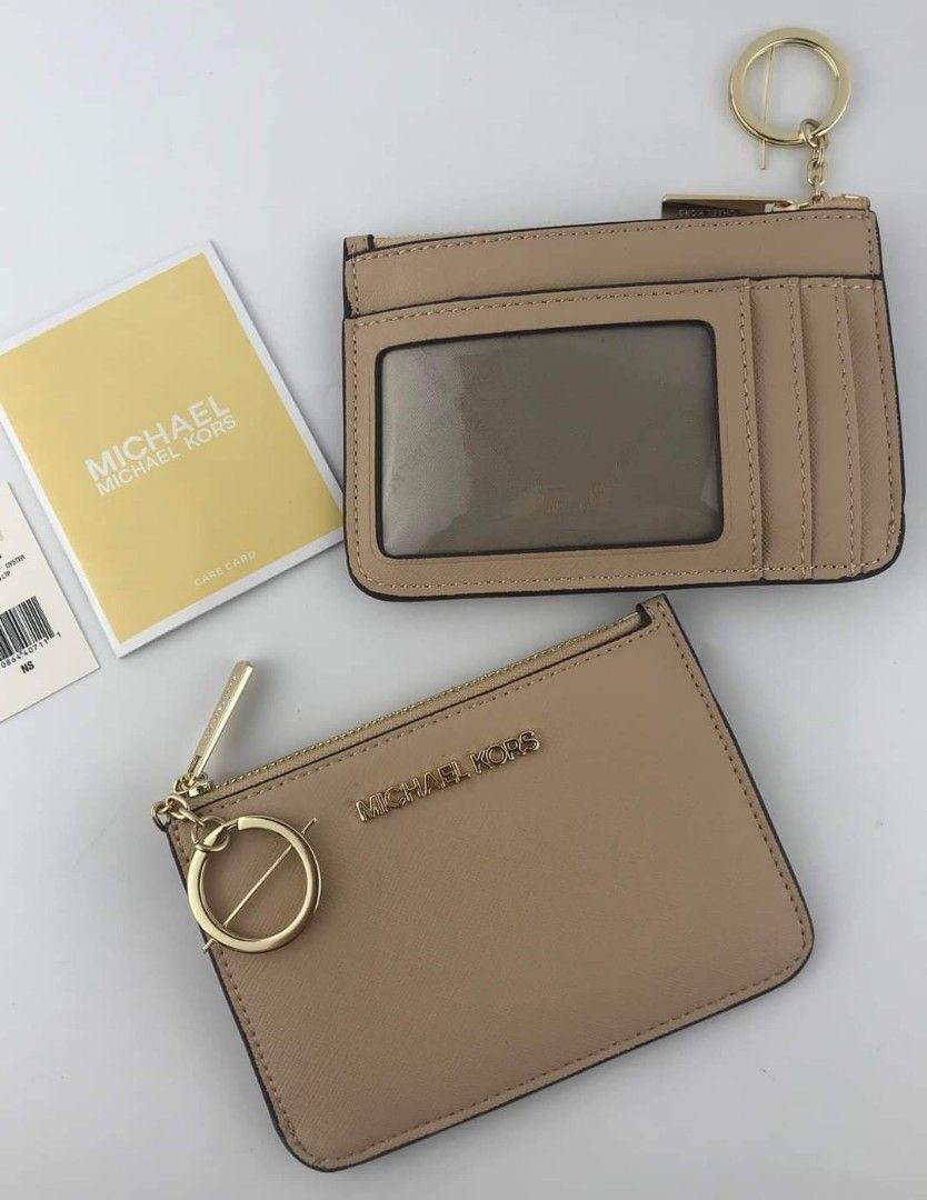 Michael Kors Jet Set Key Ring Top Zip Coin Pouch ID Card Holder