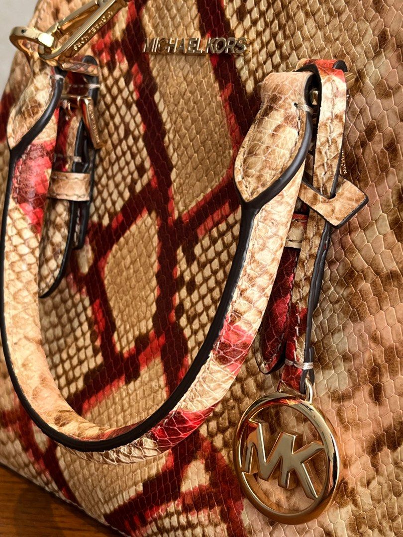 Michael kors red cheap snakeskin purse