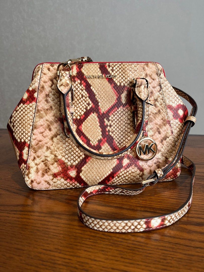 Michael kors top medium snakeskin pouch