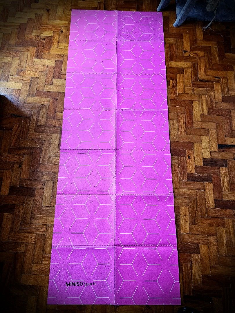 Miniso Pink Yoga Mat on Carousell