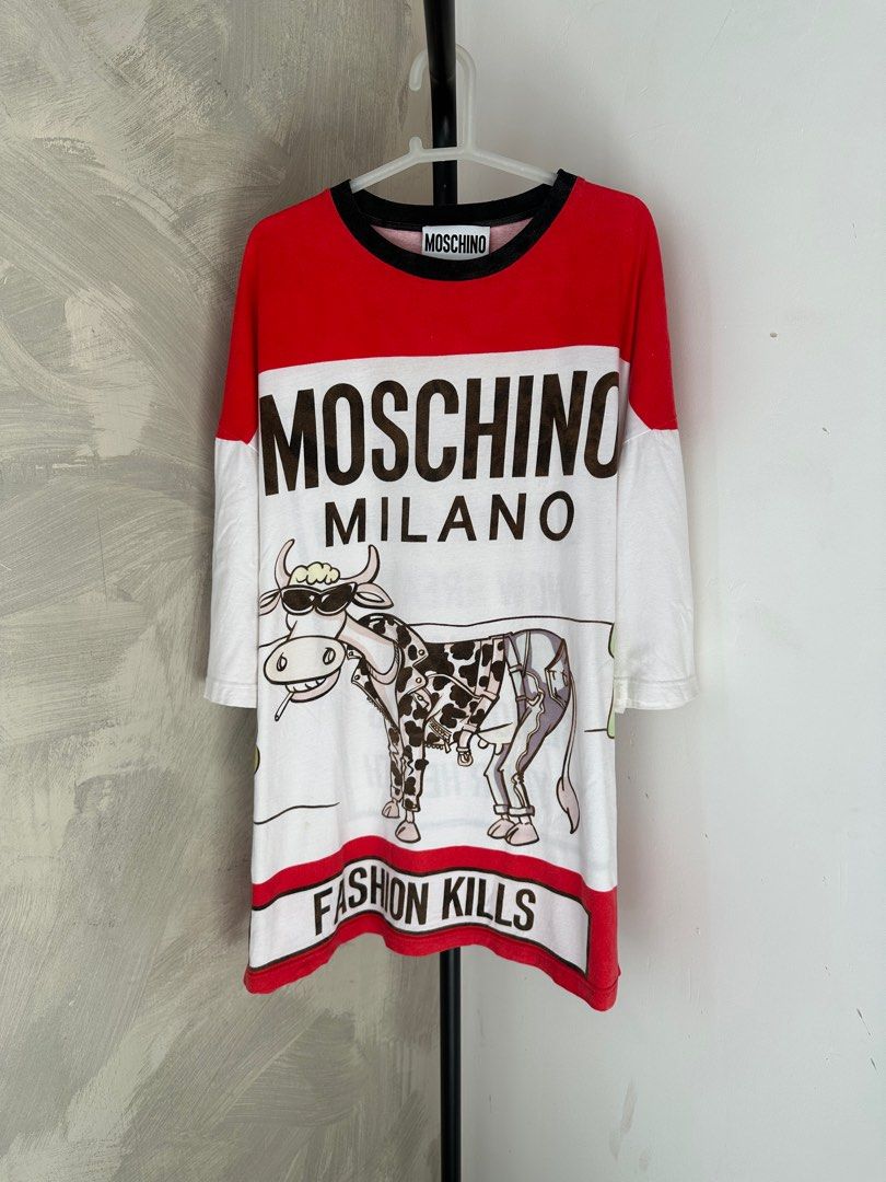 Moschino Fashion Kills T-shirt Dress in Red