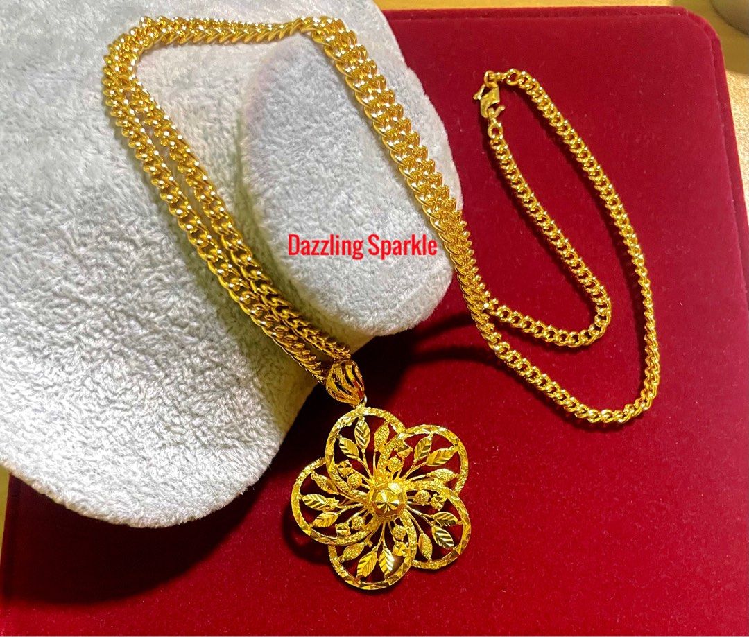 Gold plated discount long necklace set
