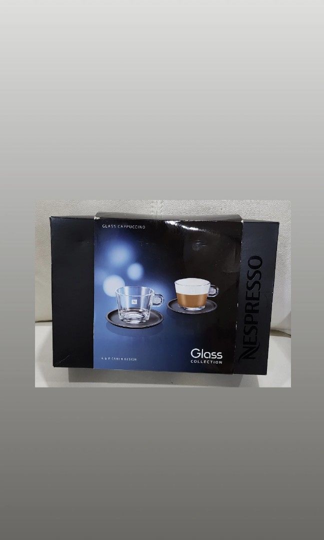 Nespresso Glass Cappuccino Cup & Melamine Resin Saucer Set of 2 