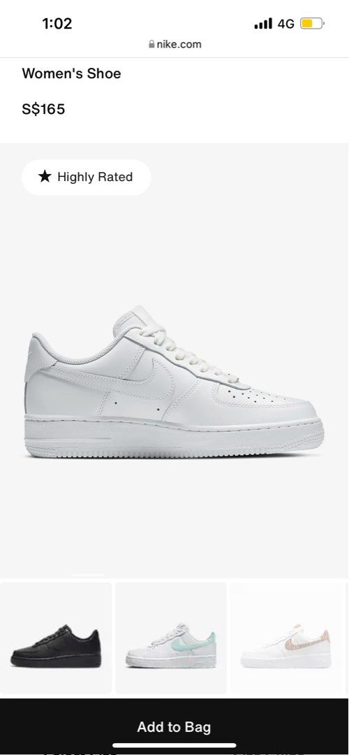 Nike Air Force 1 AF1 07 White Sneakers Women s Fashion Footwear