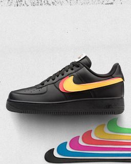 NIKE AIR FORCE 1 SWOOSH PACK BLACK