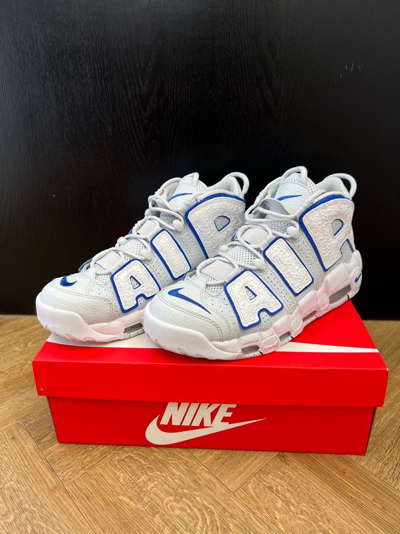 Uptempo blue and white hot sale