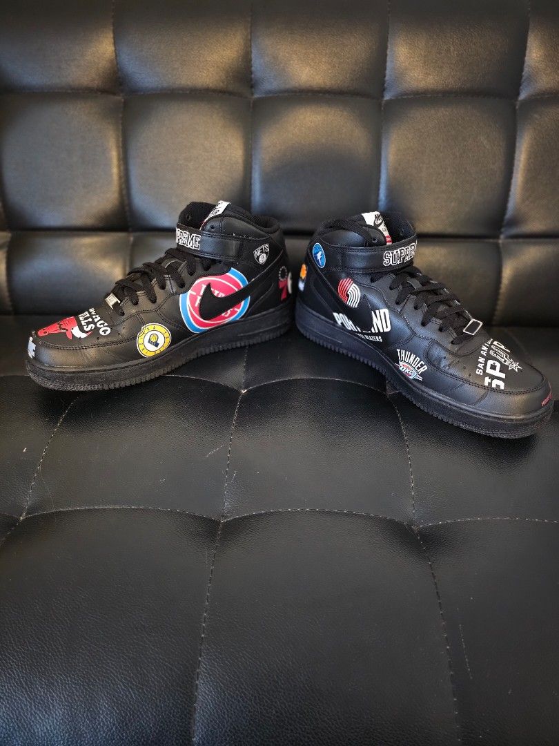 Nike Airforce 1 Mid NBA Supreme Black Men s Fashion Footwear