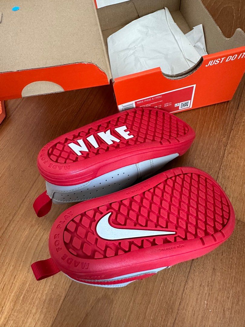 Nike Pico 5 Grey Red AR4162 004 Babies Kids Babies Kids Fashion on Carousell