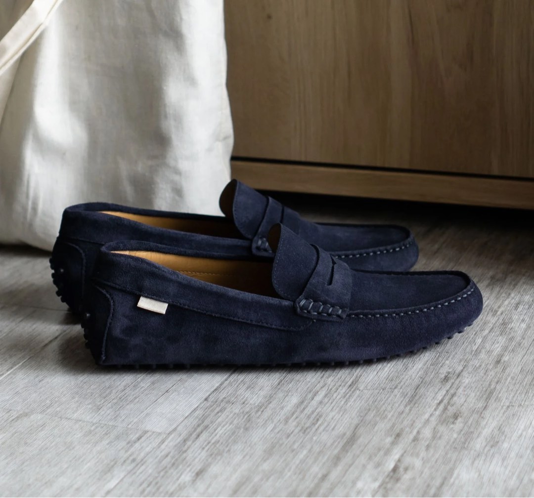 Oliver Cabell Navy Driver Loafers, Men's Fashion, Footwear, Casual ...