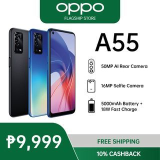 OPPO A55 True 50MP AI Camera | 5000mAh Battery Cellphone | 18W Fast Charge | 6.51" Punch-Hole Display | 16MP Selfie Camera Smartphone
