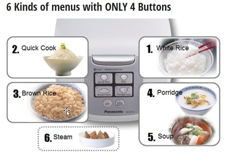 Panasonic 1L Rice Cooker (Model SRDF101), TV & Home