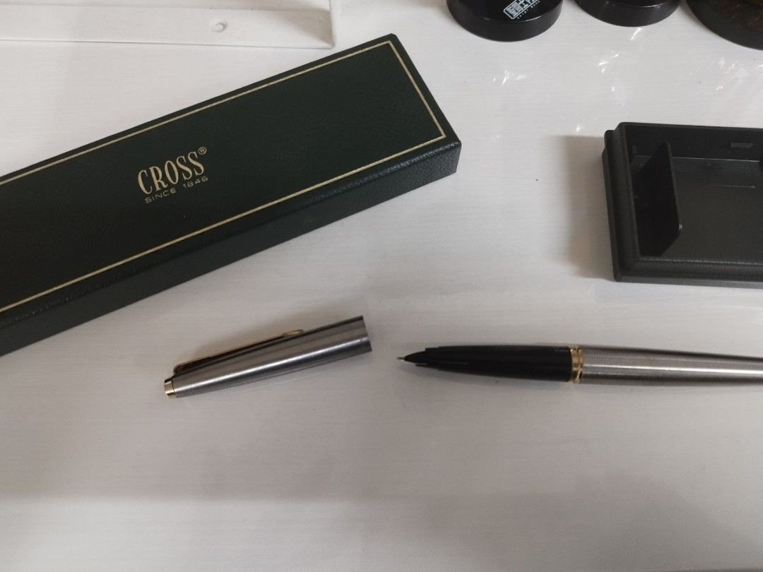 Parker 45 Brushed Chrome GT Fountain Pen Fine Gold plated 10k 14k 21k ...