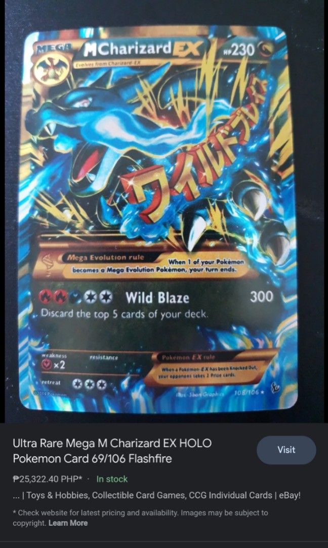 M Charizard EX - XY Flashfire Pokémon card 108/106