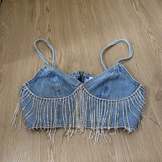 pomelo denim top party wear