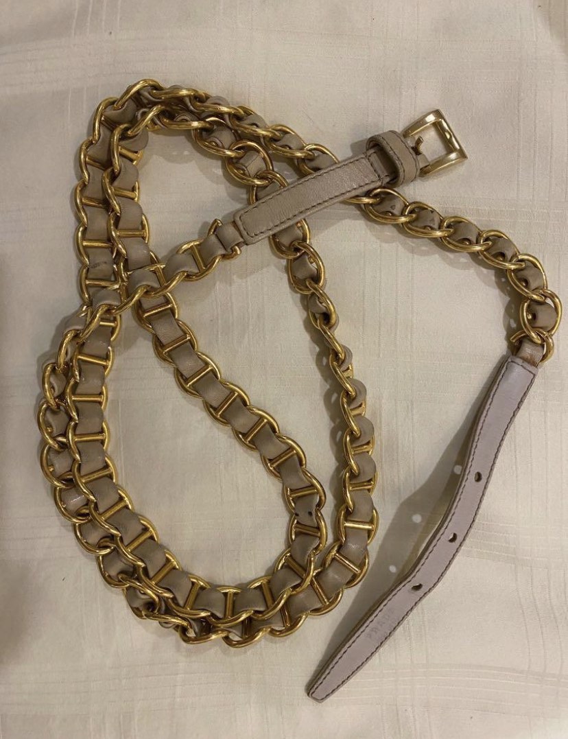 Chunky gold chain belt best sale