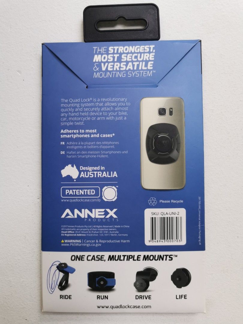 Lot D'Adaptateurs Universels Quad Lock - Fixation Femelle Modulable - Neuf