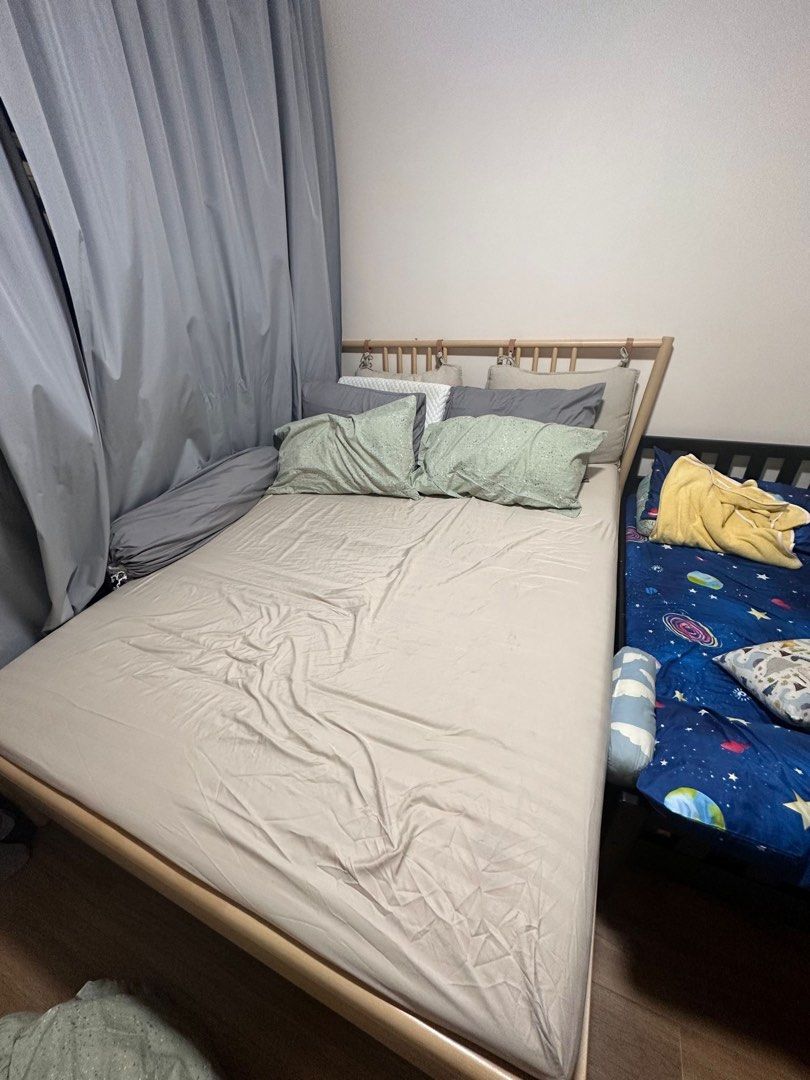 Queen Ikea Bed Bjorksnas Bed Frame, Furniture & Home Living