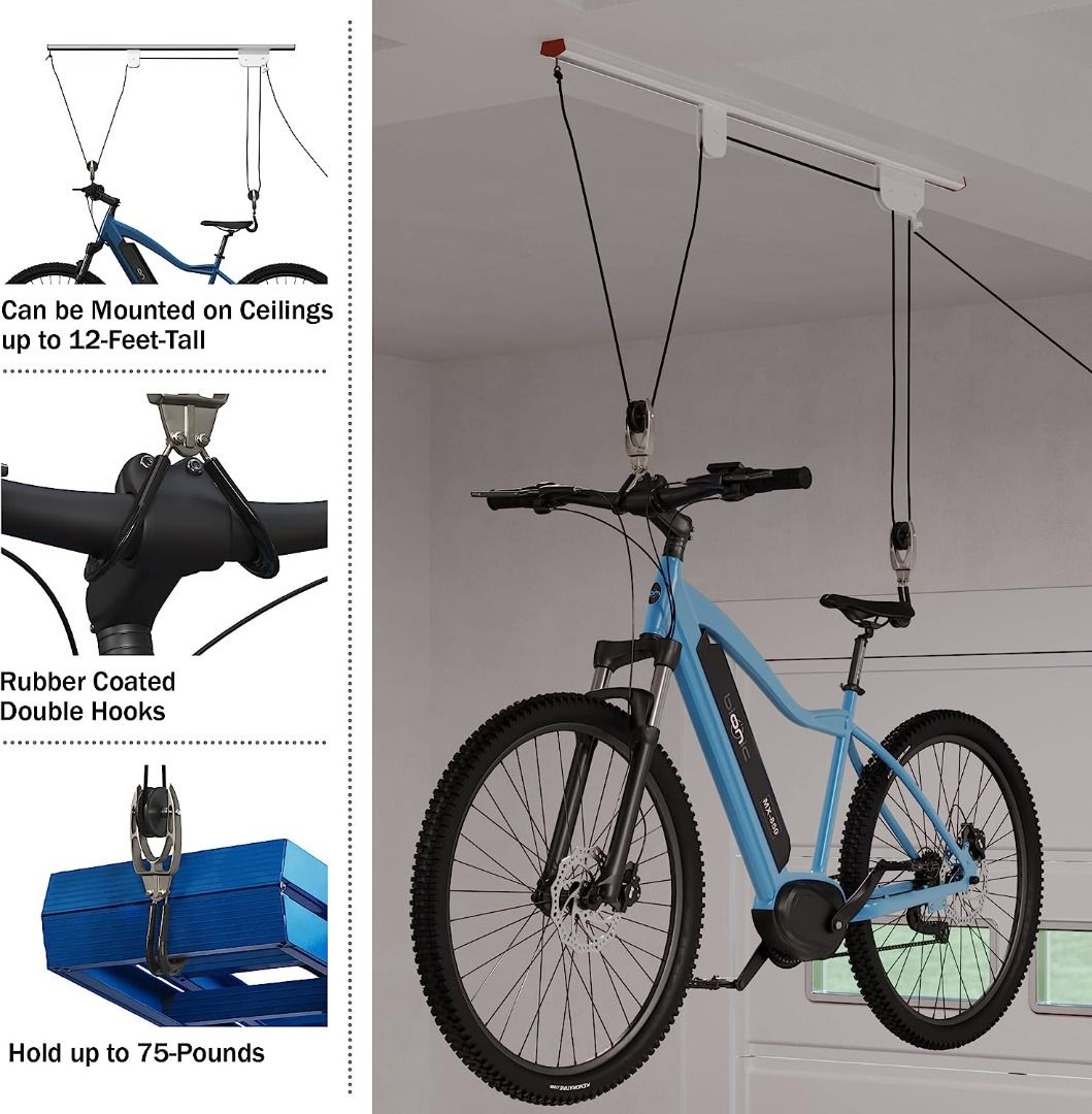 RAD Cycle Products Rail Mount Bike and Ladder Lift for Your Garage or