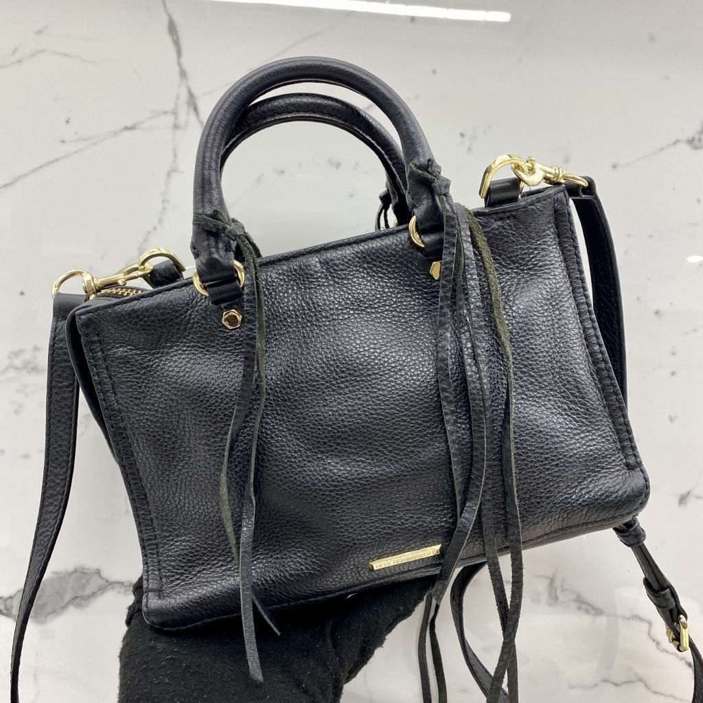 Rebecca minkoff black leather bag outlet