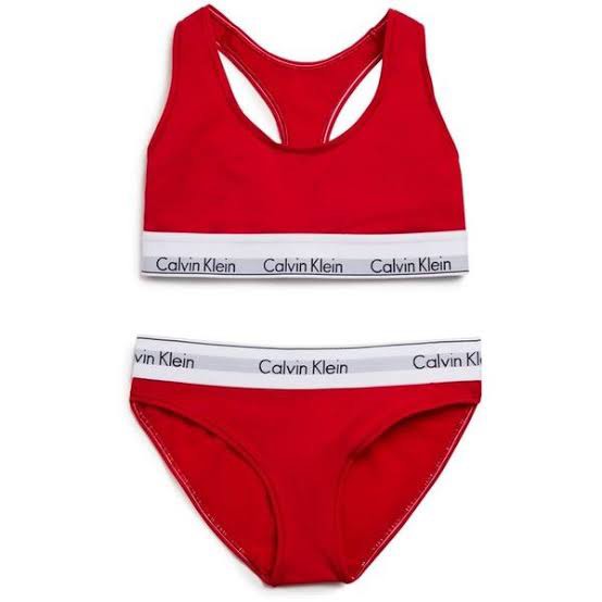 Modern Calvin Klein Set in Red, Women's Fashion, Undergarments & Loungewear  on Carousell