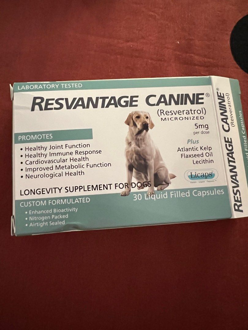 Resvantage Canine 白藜蘆醇5mg 17粒。 Exp11/2027, 寵物用品, 寵物家