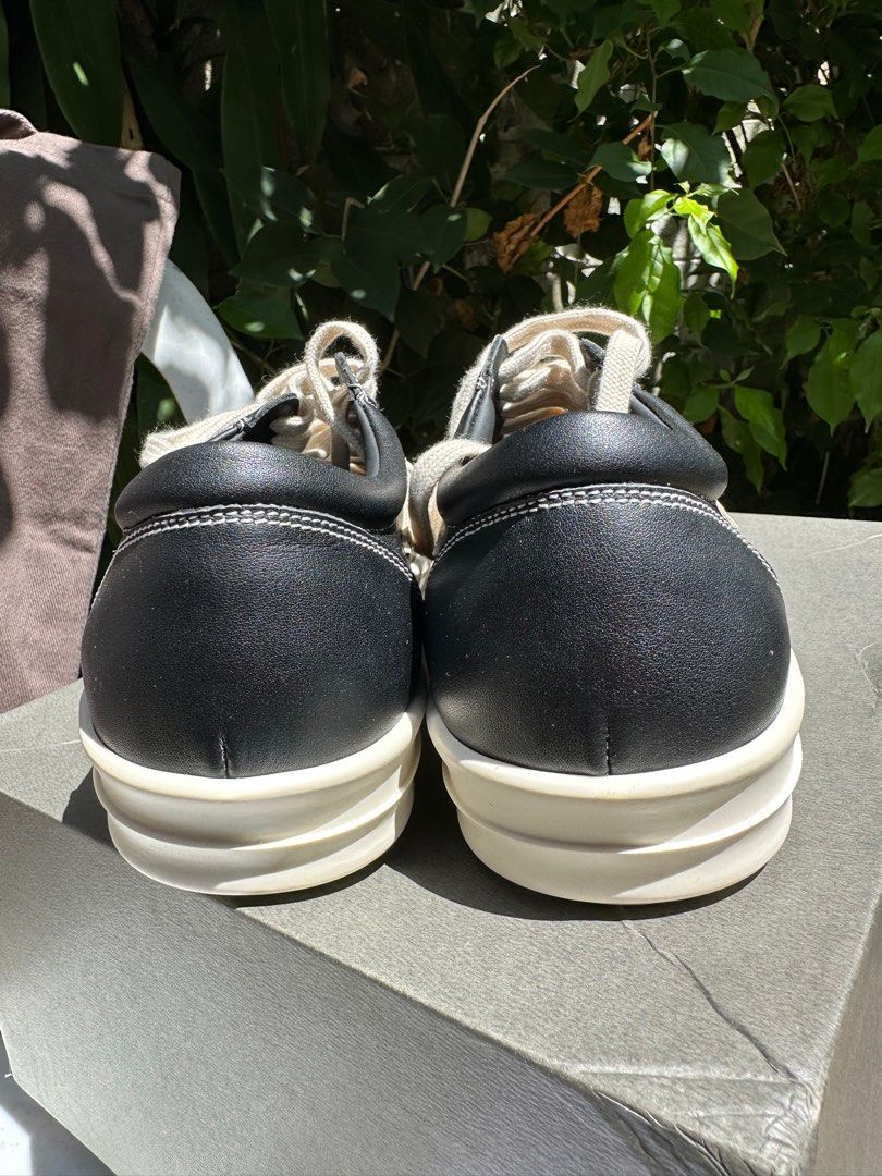 Rick Owens SS23 EDFU VINTAGE LOW BLACK AND MILK VANS STROBE