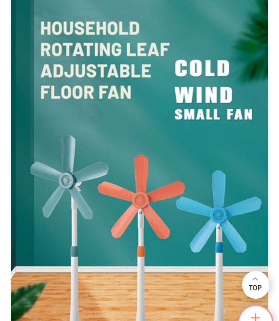 Rotating leaf blades fan standing fan, Furniture & Home Living