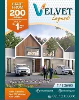 Rumah Murah VELVET LEGUNDI dp=0 Angsuran 1 juta-an