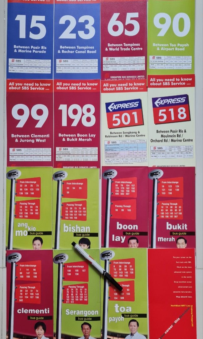singapore-bus-sevice-sbs-bus-route-flyers-hobbies-toys-memorabilia