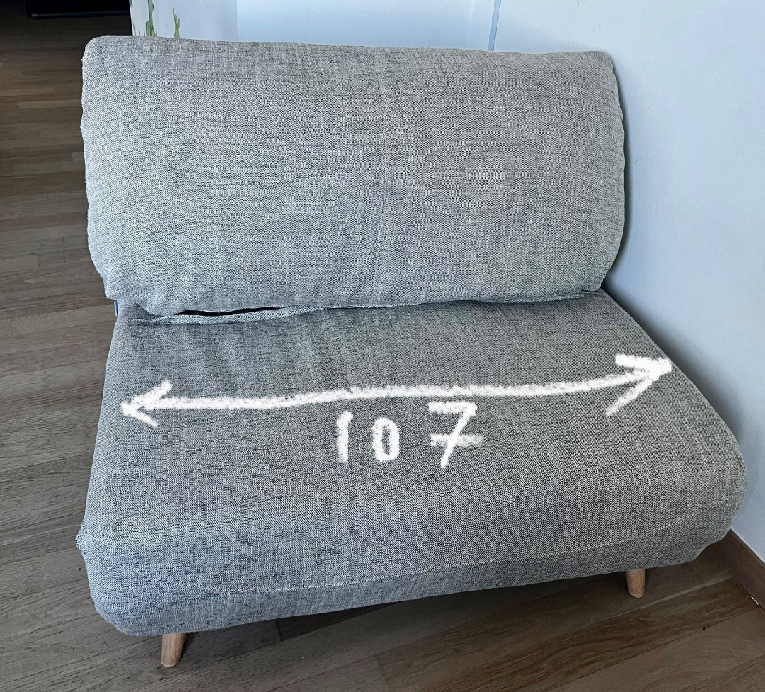 Small sofa that can unfold into a super single bed, Furniture & Home Living, Furniture, Sofas on