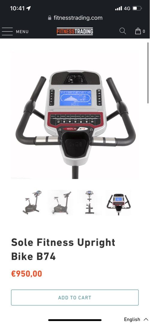 Sole Fitness B74 Stationary Upright Bike Sports Equipment